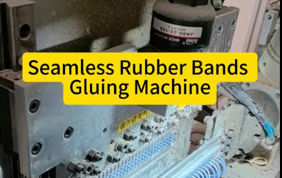 Seamless rubber bands gluing machine